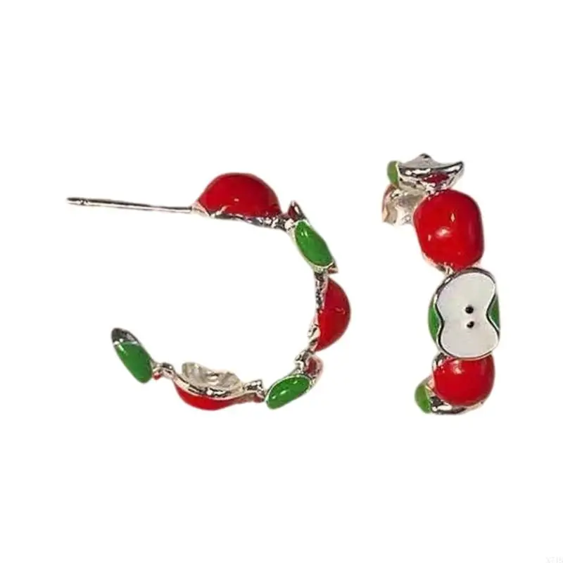 Sophisticated Apples Shaped Studs Charm for Fashion Forward Women