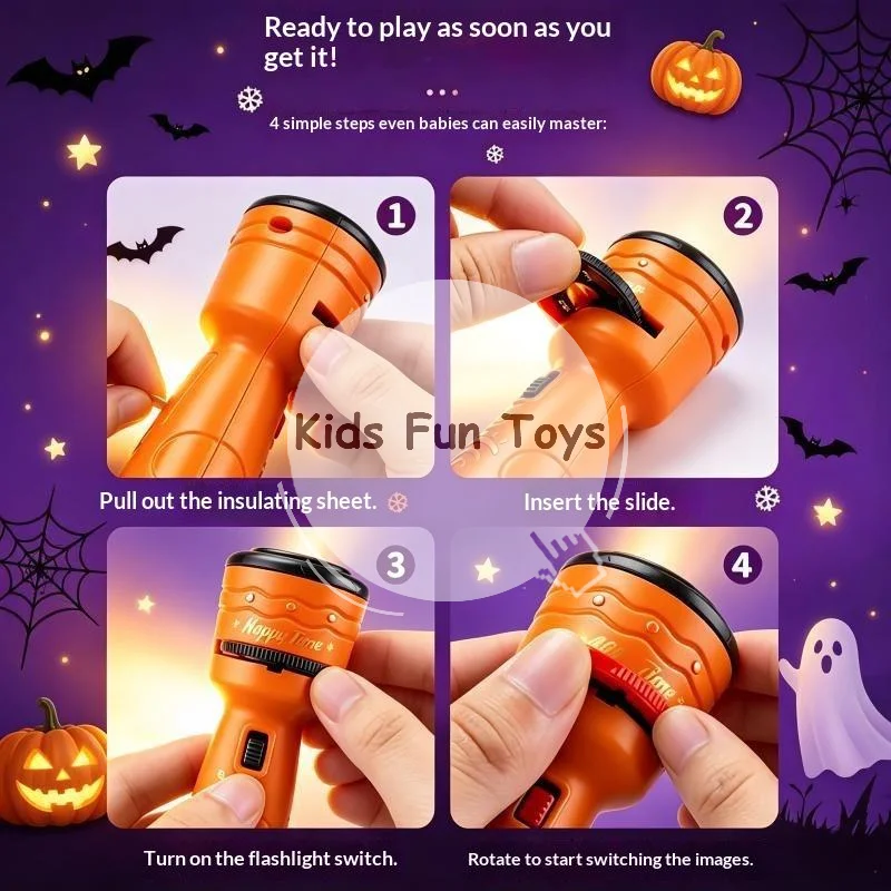 Halloween USB LED Projection Lamp 6 Patterns Ghost Bat Spider Projector Ideal Gift for Halloween Party Decoration Lovers
