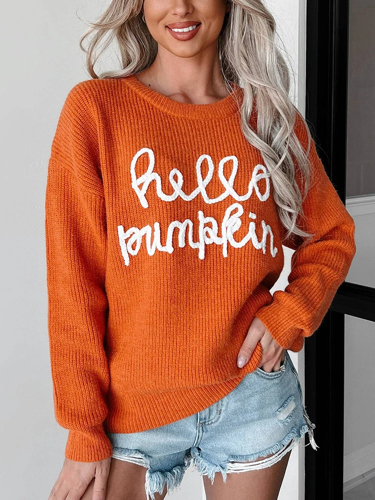 

Новый зимний свободный вязаный круглый свитер Ne, женский повседневный удобный термодлинный свитер-свек Faion Commute Sle