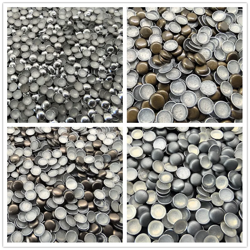 Round Metal Studs 6MM Hot Fix Crystal Shoes Punk Metal Rivets Beads Iron On Rhinestones For Crafts 144Pcs Diy Decoration