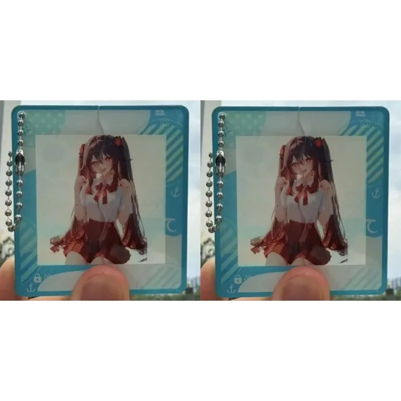 Anime Yuanshen Exquisite Keychain Impacting Game Periphery Dressing Pull-out Pendant Beelzebul Huo Hua Acrylic  Gift Jewelry