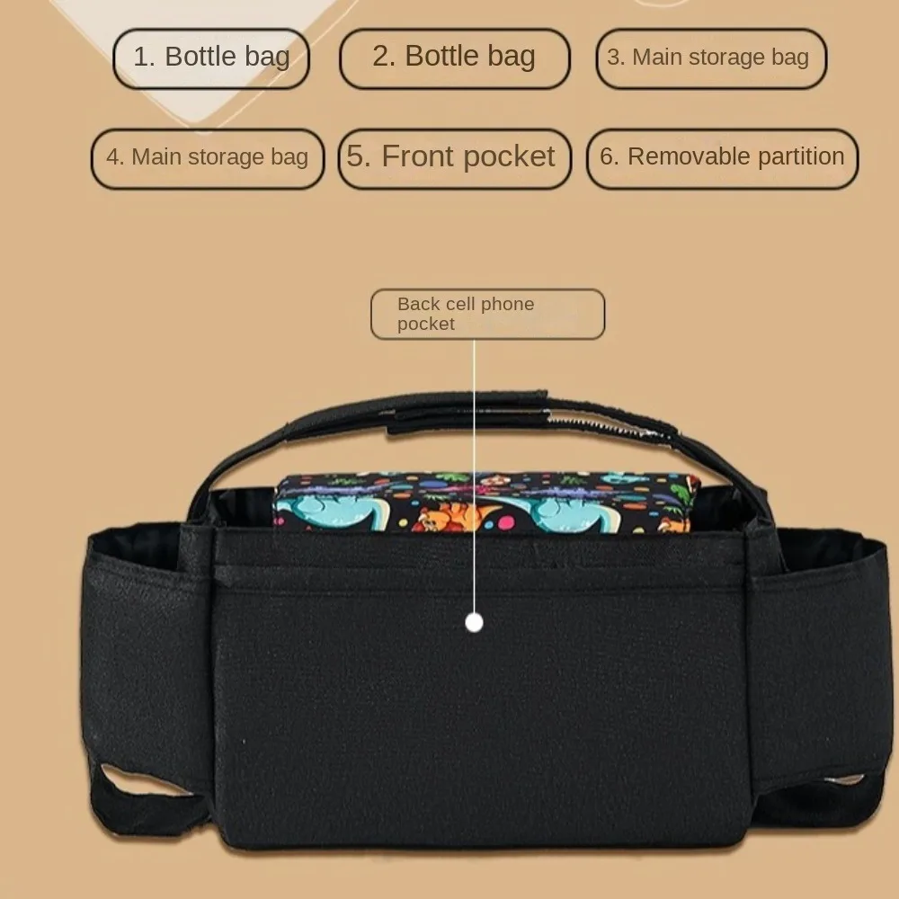 

Multifunctional Stroller Organizer Bag Bottle Holder Large Capacity Stroller Hanging Bag Diaper Bag Mommy Bag Pram Storage Bag