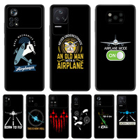 Drone Airplane Pilot Silicone Black Phone Cases for Xiaomi Mi Poco X5 Pro C55 C50 C40 X4 X3 M4 M3 NFC M5 M5S F4 F3 GT F1 Cover