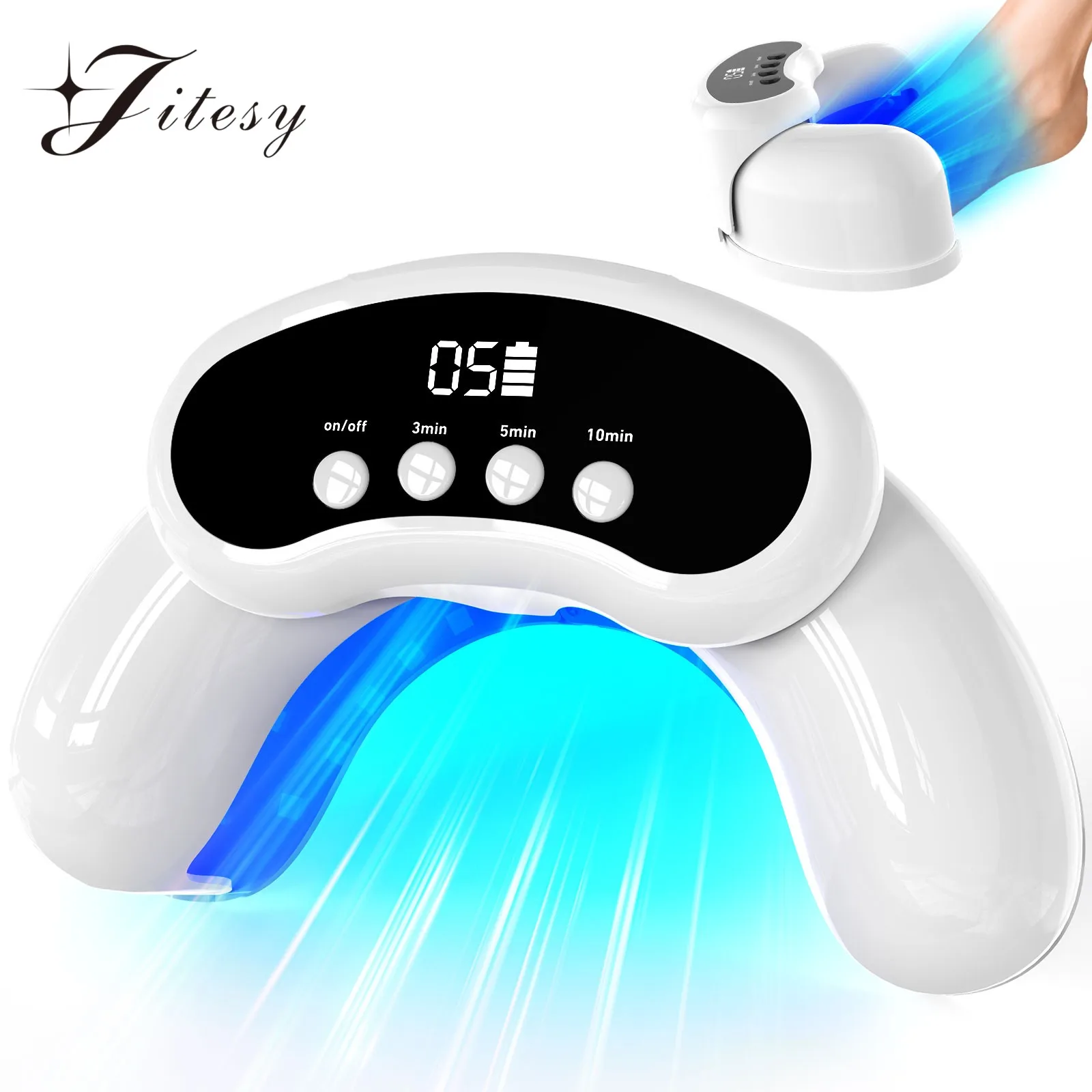 

45W Laser for Nail Fungus Device Wireless Charging Nail Fungus Treatment Device 22pcs*470nm+8pcs*905nm invisible Infrared Light