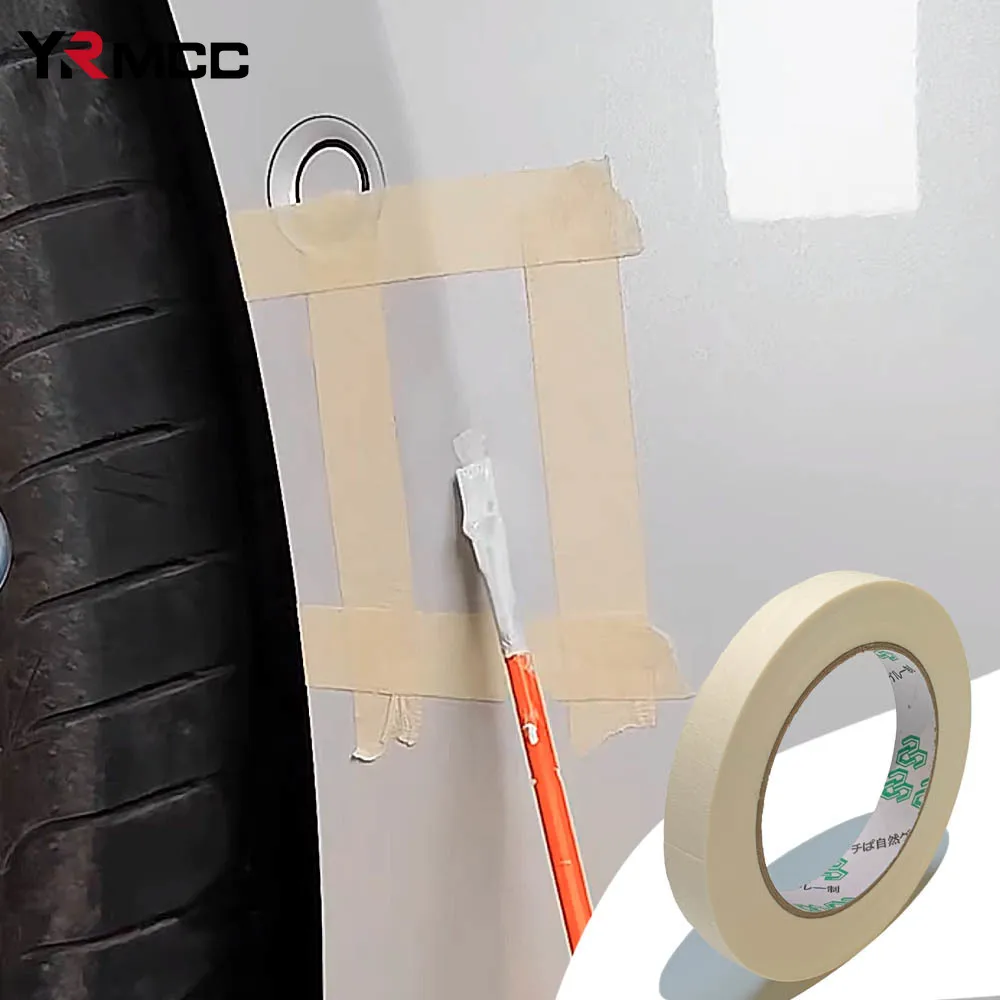 車用マスキングテープ、ベージュ、片面、車、家、油絵、スケッチ、接着剤