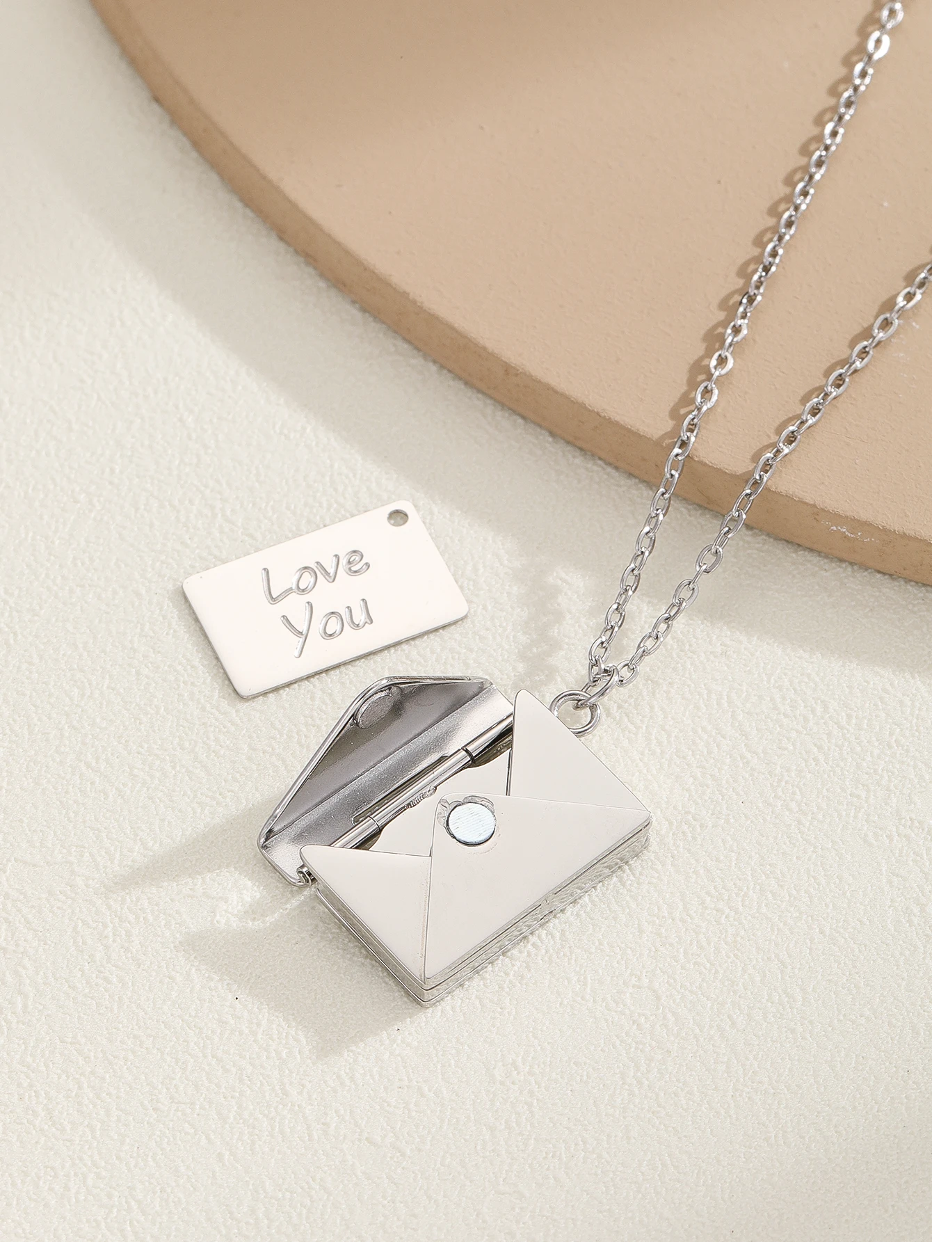 1Pcs Normcore Personalized High-End Stainless Steel Detachable Envelope Love Letter Pendant Necklace