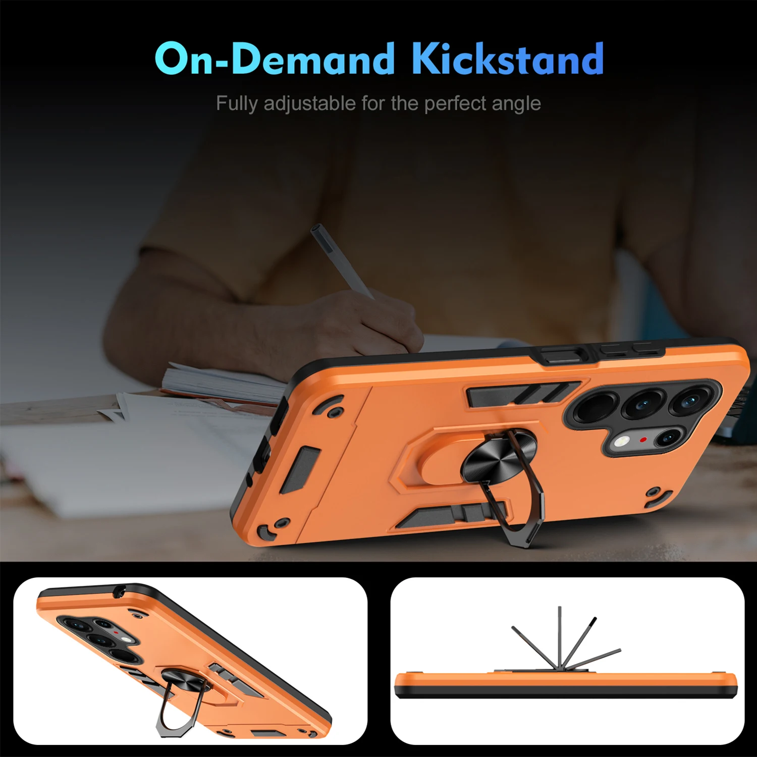 Car Mount Magnetic TPU+PC Hybrid Armor Phone Case For Tecno Camon 50 Pro Ultra Spark 50 Go3 Pova Curve 2 With Bracket Back Cover view 2