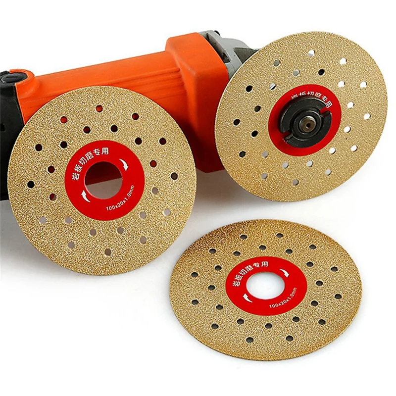 

A02F-10Pcs 4Inch 100Mm Diamond Cutting Grinding Disc Vacuum Brazed Saw Blade For Marble Porcelain Tiles Rock Slab Porcelain