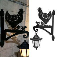 Silhouette Outdoor Fence Wall Lamp Bird Feeder Wind Chime Iron Art Solar Garden Light Solar Wall Hanger Lantern for Yard Balcony