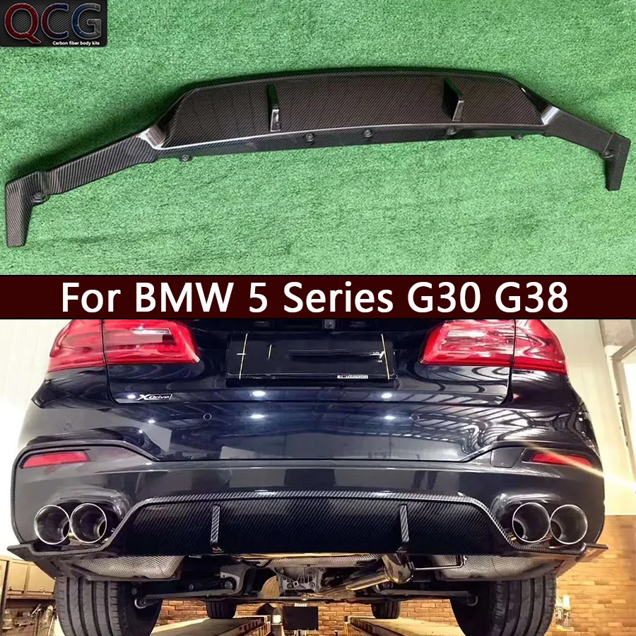 

For BMW 5 Series G30 G38 540 530i Carbon Fiber Back lip Car Bumper Diffuser Rear Spoiler 3D Style Car Accessories body kit