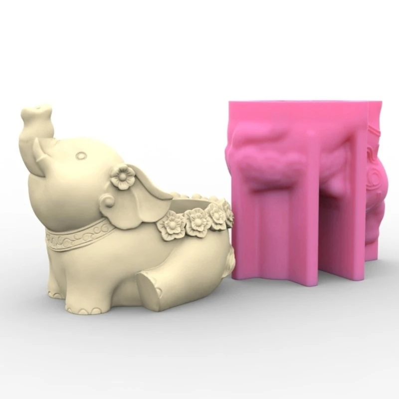 3D Elefante Vaso Fiori Stampo In Silicone Stampo In Resina Epossidica Vasi Piante Succulente Portacandele Stampo In Gesso