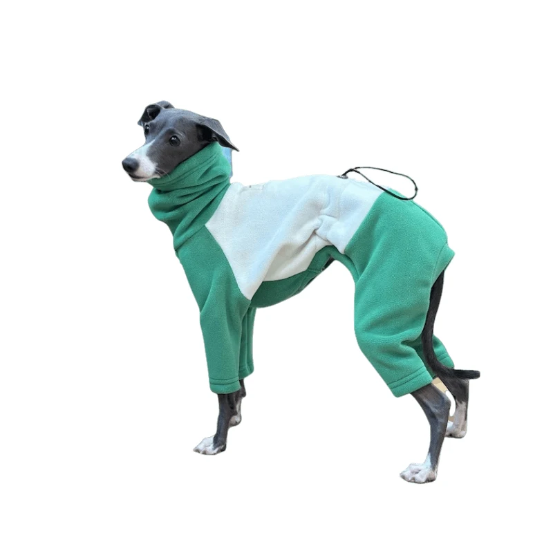 Italian Greyhound Whippet Lurcher Galgo Dog Clothing, Turtleneck Warm Fleece Dog Coat, Jammies, Pajamas, Jumpsuit