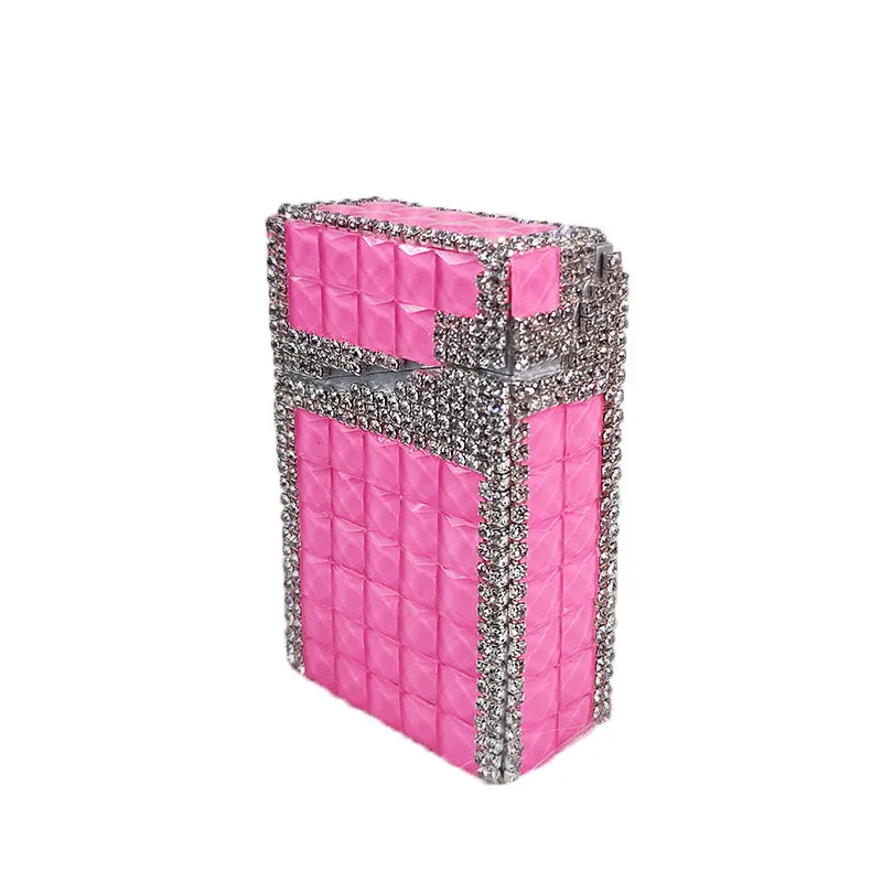 Creative Fashion Diamond-encrusted Automatic Pop-up Cigarette Case 20 Cigarette Boxes Smoking Accessories