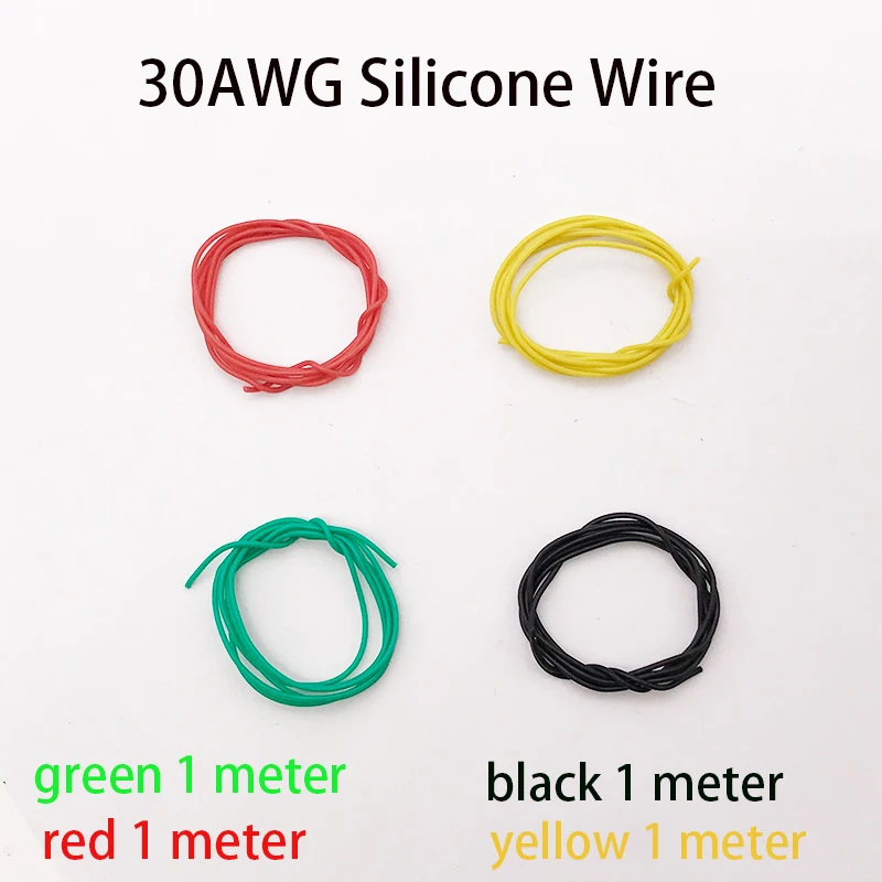 

Силиконовый провод 30AWG, желтый/зеленый/черный/красный кабель для дистанционного управления камерой FPV дрона, Контроллер полета, ESC передатчик, ELRS