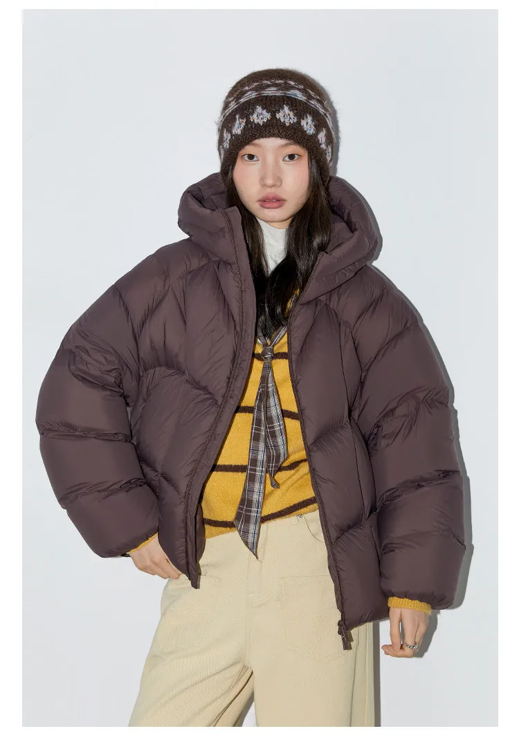 CHIC VEN Fashion Women Down Coats Solid Short Loose Casual Hooded Female Down Jacket 90 White Duck Down Autumn Winter 2025