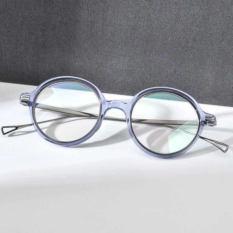 FONEX Acetate Titanium Eyeglasses Men 2022 Vintage Retro Round Glasses Frame Women Spectacle Eyewear F85664