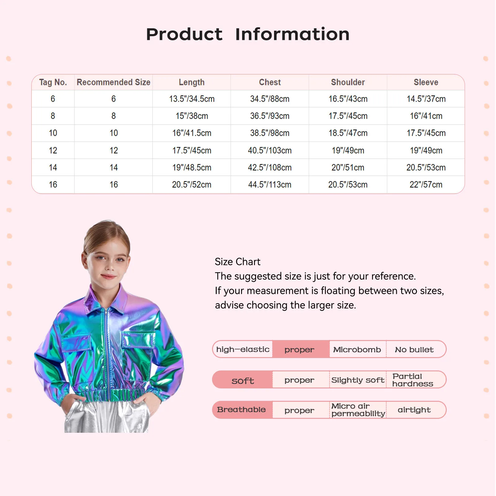 Kids Girls Hip hop Disco Dance Outfit Tassels Metallic Turn-Down Collar Long Sleeve Zipper Fringe Jacket Coat+Shorts Streetwear