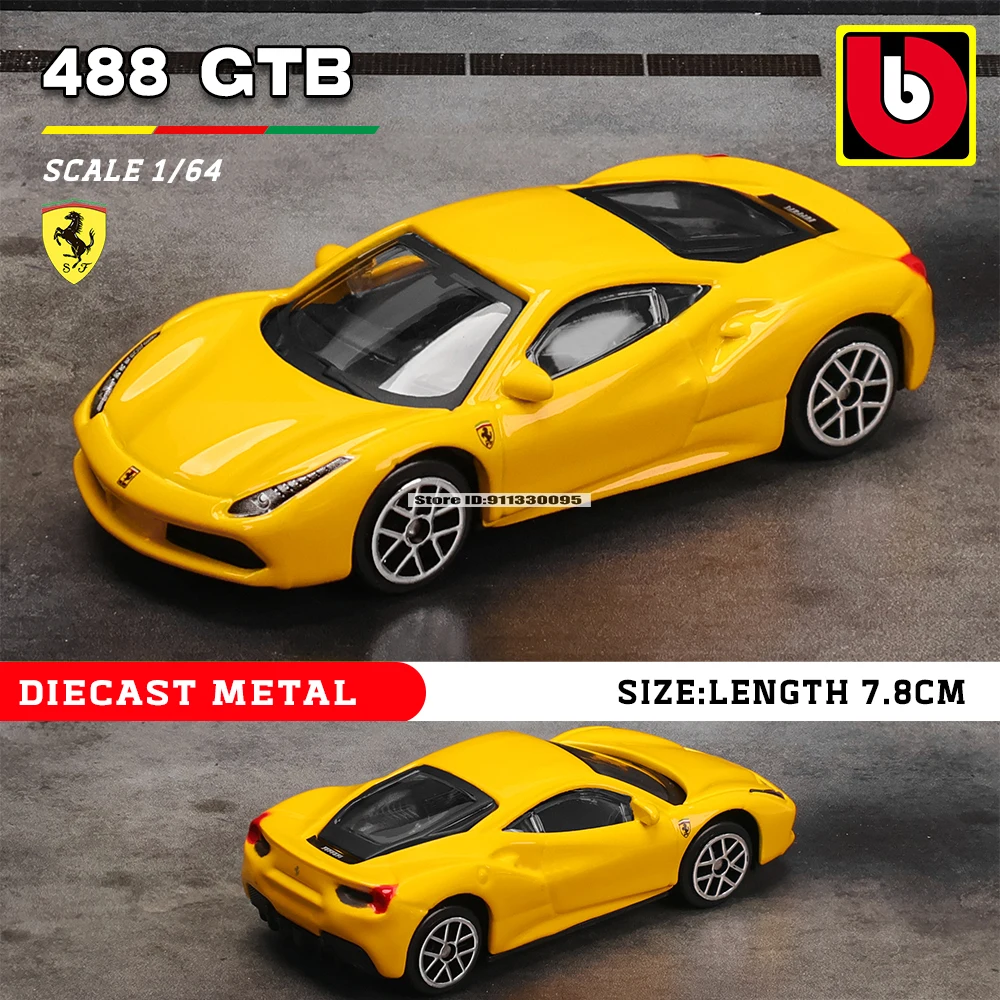 Bburago 1:64 Ferrari 488 458 F12 296 F40 F50 alloy luxury car die-casting car model toy collection gift mini car model