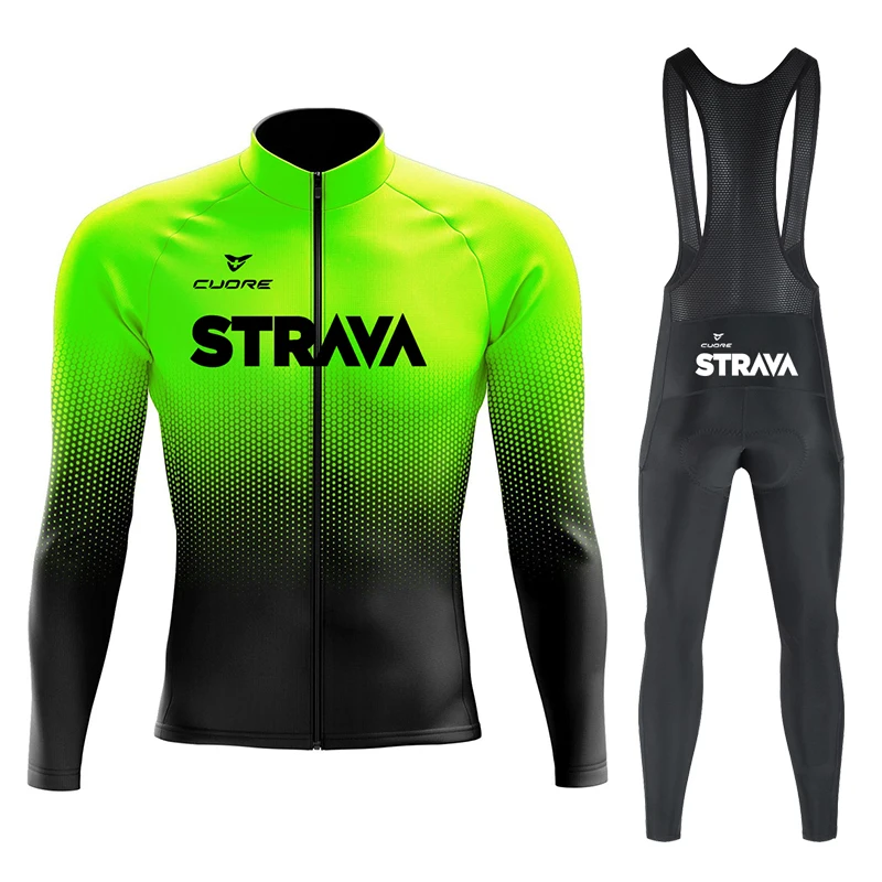 CUDRE STRAVA Men's Cycling Suit Man Sets of Clothes for Men Men's Road Bike Outfit Bicycle Jersey Set Long Men´s Cycling Shorts