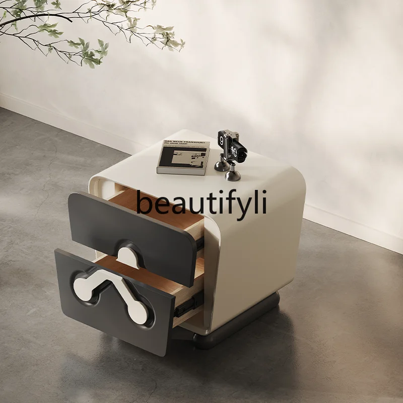 Bedside Table Italian Minimalist Bedside Cabinet High-end Storage Cabinet