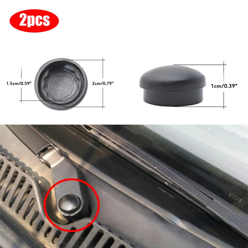 2Pcs Car Front Windscreen Wiper Arm Nut Cap Bolt Cover For Audi A1 A2 A4 B5 B6 B7 B8 A6 C4 C5 C6 C7 Q3 Q5 R8 TT OE# 5N0955205