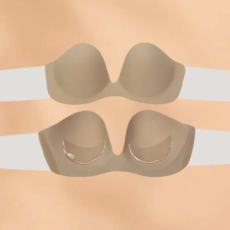 1 Piece Push Up Invisible Strapless Bra Silicone Self Adhesive Bras Nipple Cover Big Breasts Gathered Bralettes Underwear Bridal