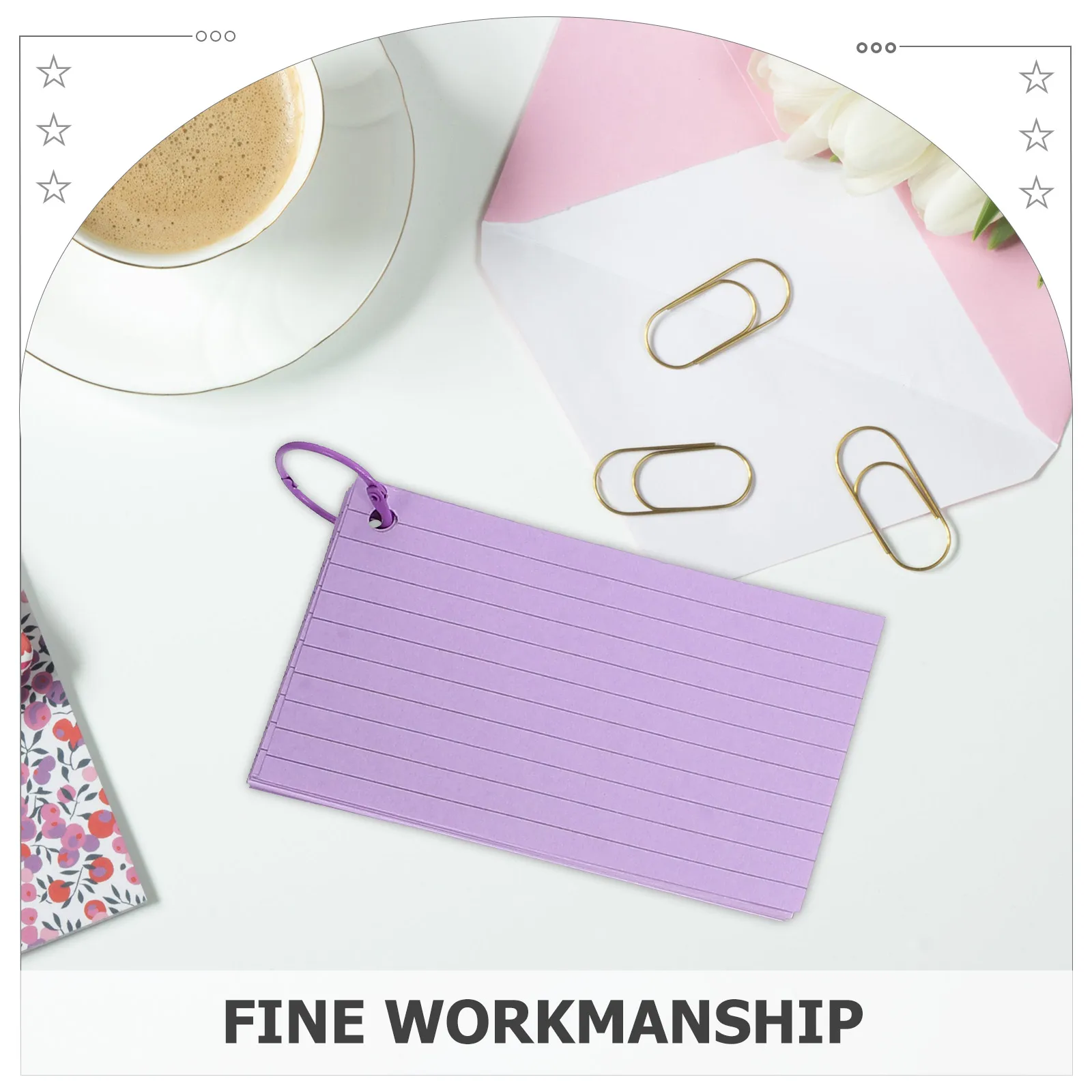 

1 Set Paper Blank Flashcards Notepad Binding Ring Thick English Words Cards Loose-Leaf Memo Note Pads Pre Hole Punch Index Cards