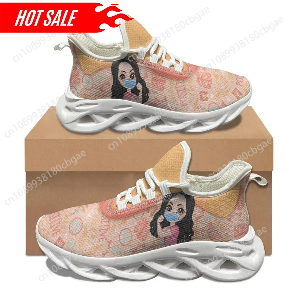 

2025 Nursing Shoes for Women Comfortable Lightweight Anti-slip Lace-up Casual Walking Shoes Female Summer Mesh Flats Sneakers