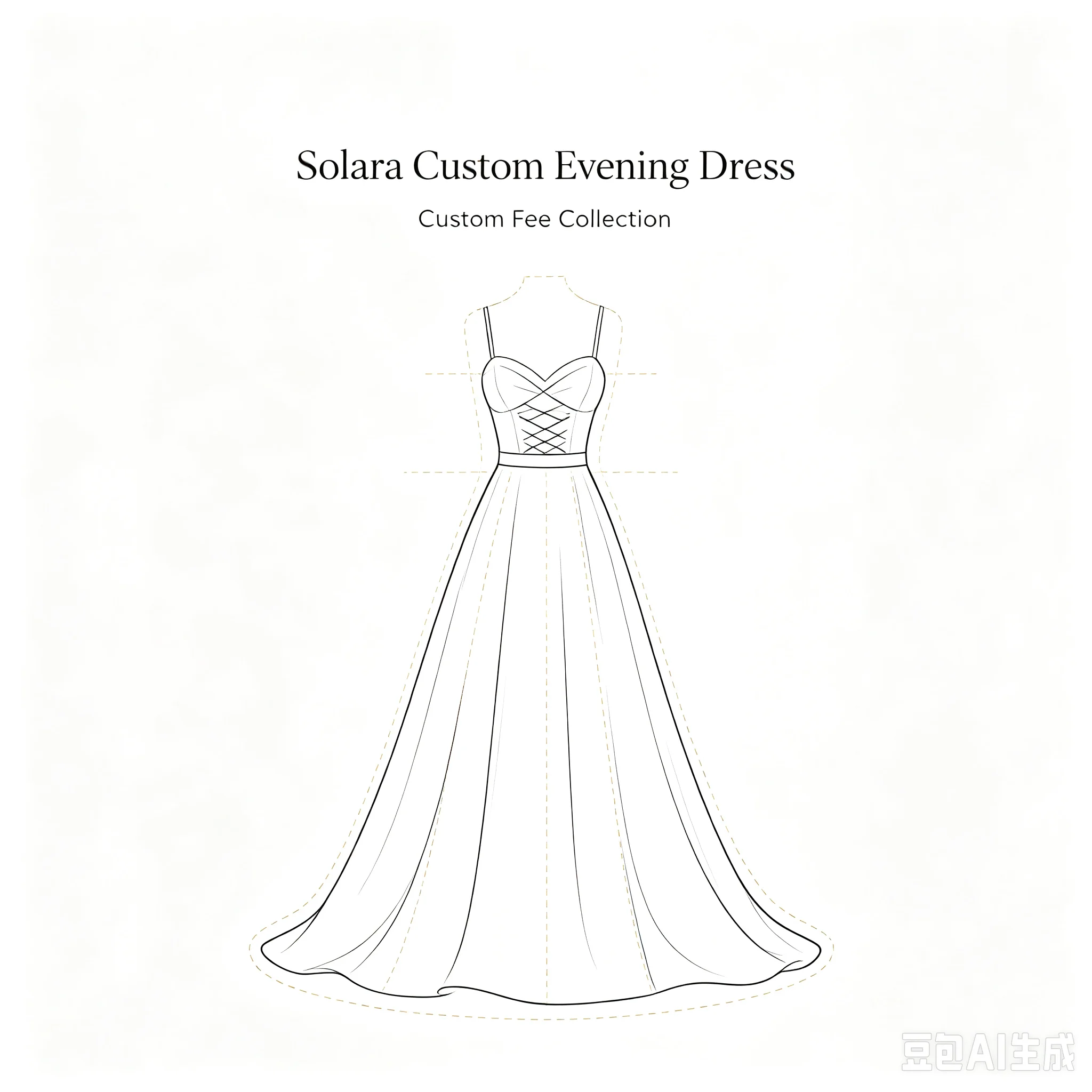 Solara Custom Evening Dress - For Custom Fee Collection Only, Custom Links Cannot Be Returned or Refunded