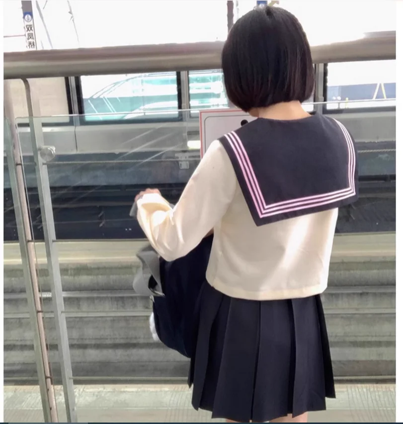 Original JK Sailor Suit Summer Japanese Basic Long Sleeve Academy Style Uniform