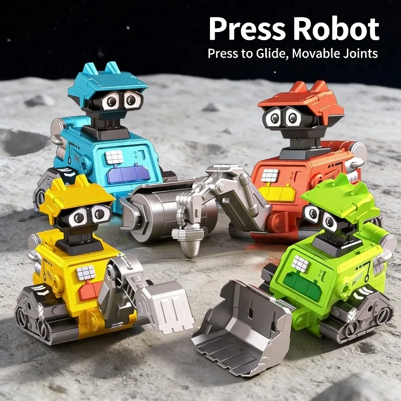 Baby Presse Engineering Auto Spielzeug Mini Bagger Roboter Spaß Trägheit Schiebe Auto Joint Mobile Eltern Kind Interaktive Puzzle Spielzeug