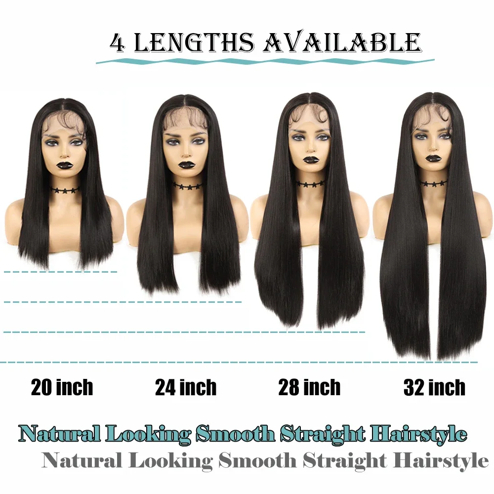 X-TRESS 32 Inch Straight Synthetic Lace Front Wig Honey Blonde Colored Highlight Middle Part Lace Wigs with Baby Hair for Women