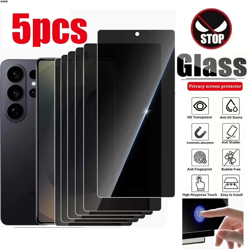 

Антишпионская ультратонкая защитная пленка для разблокировки экрана Samsung S24 S25 S26 Ultra, закаленное стекло, полное покрытие, гладкая поверхность, защита конфиденциальности