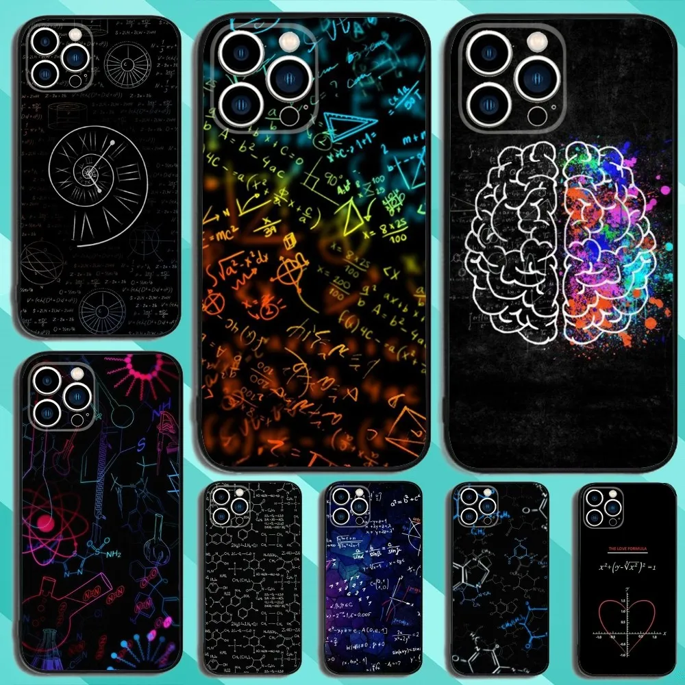 

Math Formula Art Black Style Phone Case For iPhone 15,14,13,12,11,Plus,Pro Max,XS,X,XR,SE,Mini,8,7 Soft Silicone Black Cover