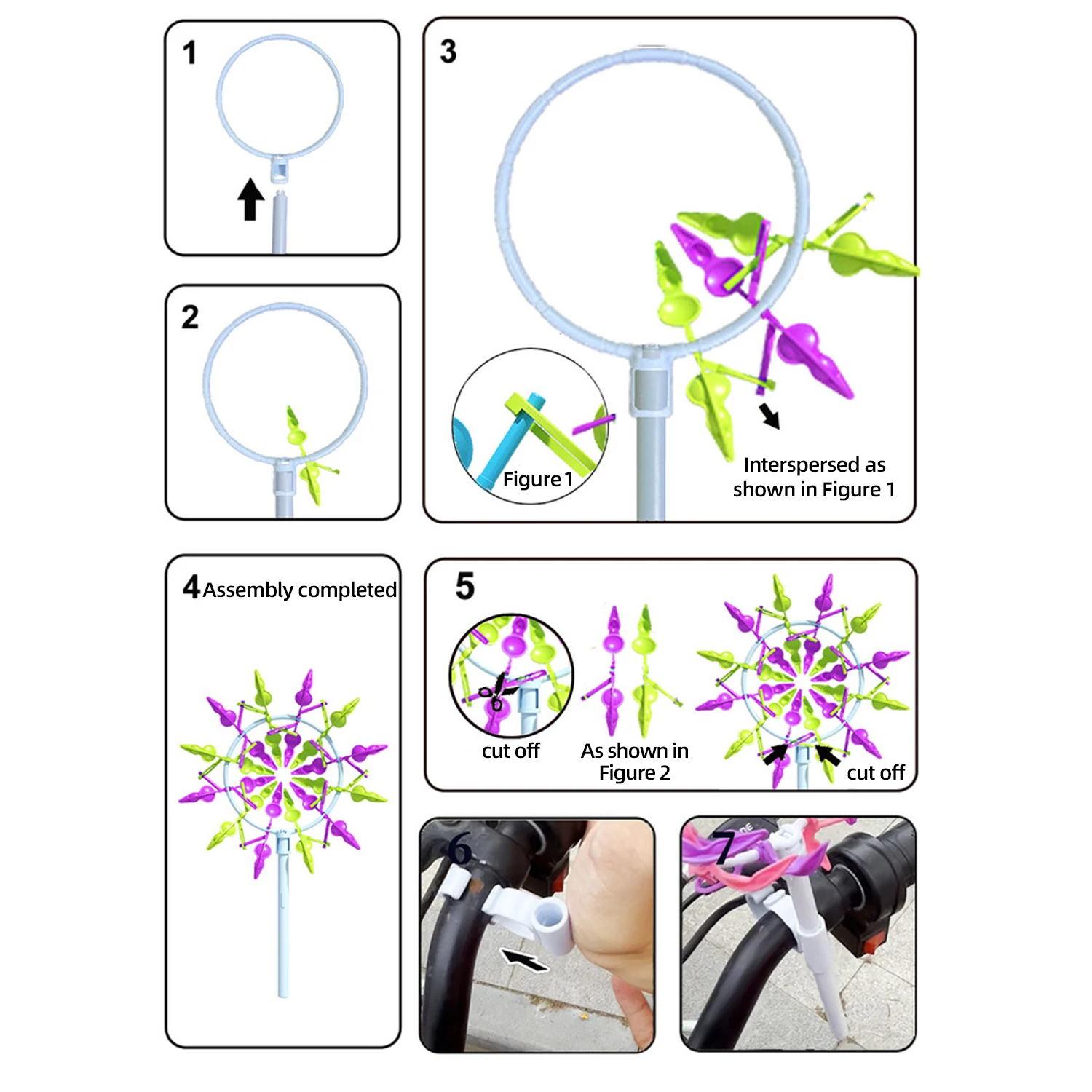 3D naked eye carrot windmill sunflower handmade DIY handheld power rotating toy rainbow spinning outdoor