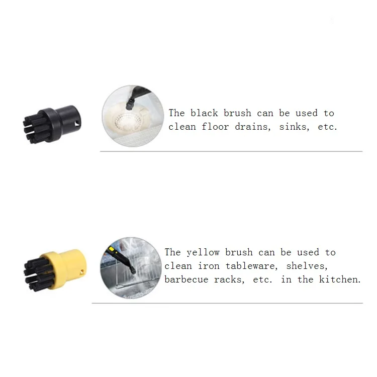 8 Pack of Hand Tool Nozzle Bristle Brushes for SC1 SC2 SC3 SC4 SC5 SC7 Steam Cleaner