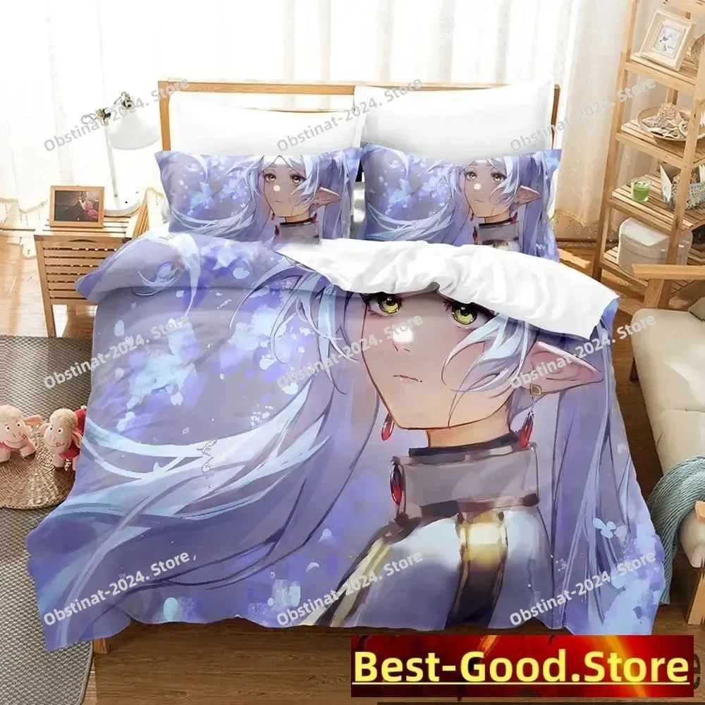 

3D Print Anime Frieren Bedding Set Boys Girls Twin Queen King Size Duvet Cover Pillowcase Bed boys Adult Home Textileextile 013