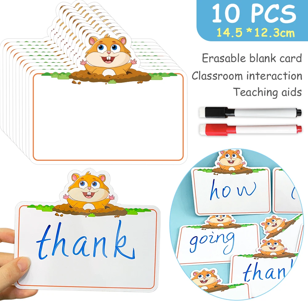 Dry Erasable Fly Cards, Blank Cards, Swat Game for Kindergarten, Montessori Educational Toys, DIY Learnig Card, Teaching Aids