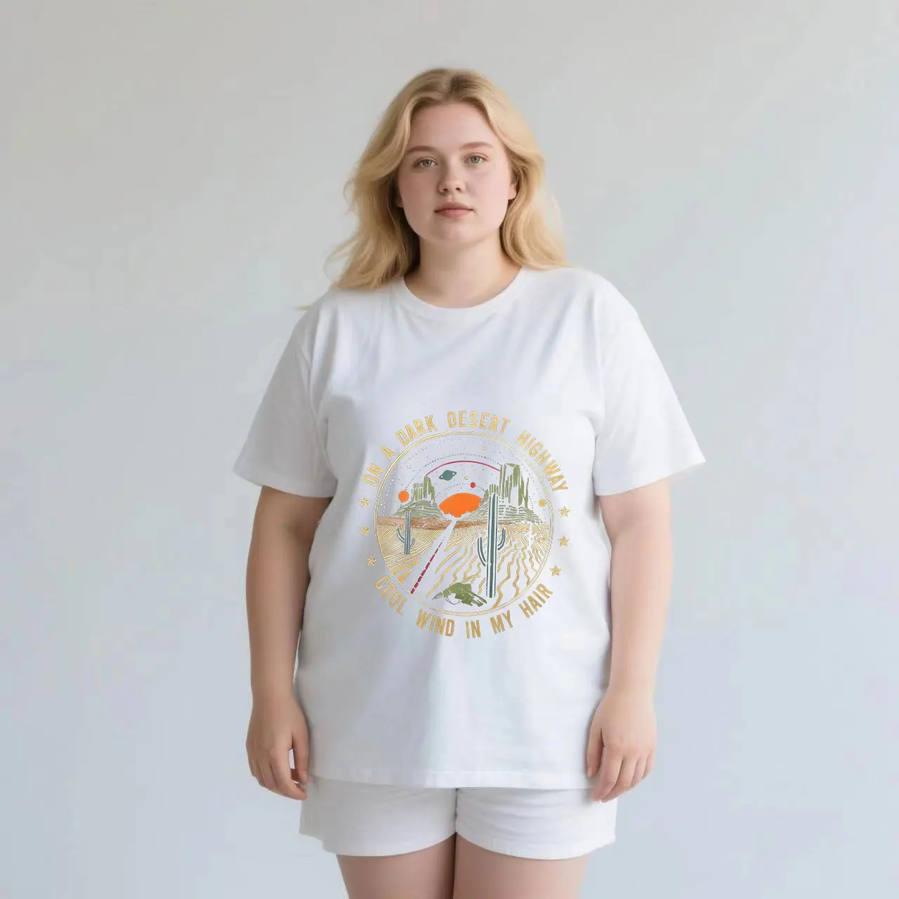 

Round neck top with high cost-effectiveness plus size Ladies' casual short sleeved T-shirt white