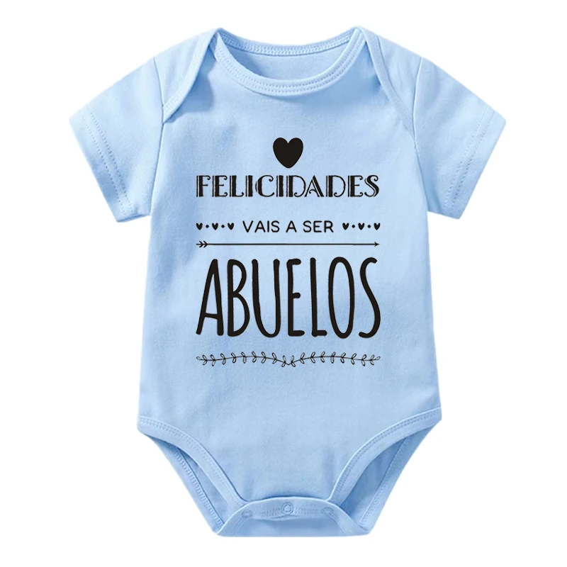 Vais a ser Abuelos Cotton Newborn Baby Bodysuits Cute Summer Baby Rompers Body Baby Boys Girls Clothes Outfits Pregnancy Reveal