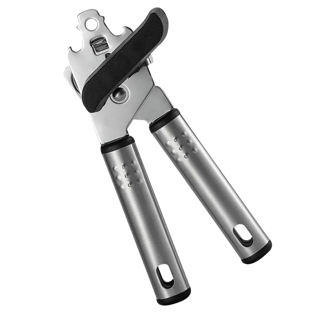 

Can Stainless Steel Manual Opener Anti-Slip Grip Smooth Knob For Kitchen Household Camping Picnic Outdoor Use Lid Lifter