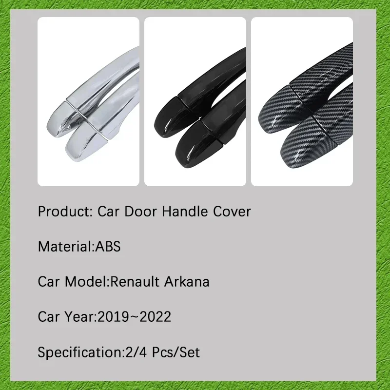 Car Door Handle Cover For Renault Arkana Samsung XM3 Megane Conquest 2019 2020 2021 2022 Anti-dust Scratch Protector Accessories
