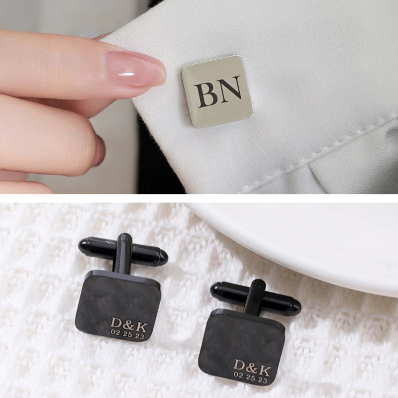 High Quality Wholesale Cufflink Customized DIY Man Stainless Business Wedding Shirt Cuff Buttons Personalized Accessories Gift