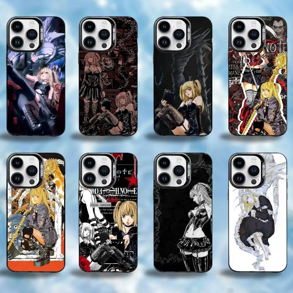 미사 데스노트 폰 케이스 아이폰17,16,15,14,13,12,11 플러스,프로 맥스 블랙 캔디 매트 충격 방지 커버