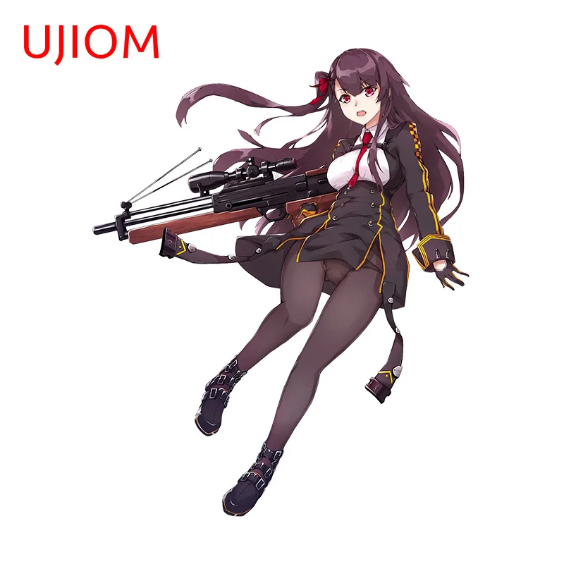 UJIOM 13cm X 10.5cm Anime Gun Girl WA2000 Wall Stickers Cute Chibi Living Room Decal Creativite Waterproof Decor Accessories