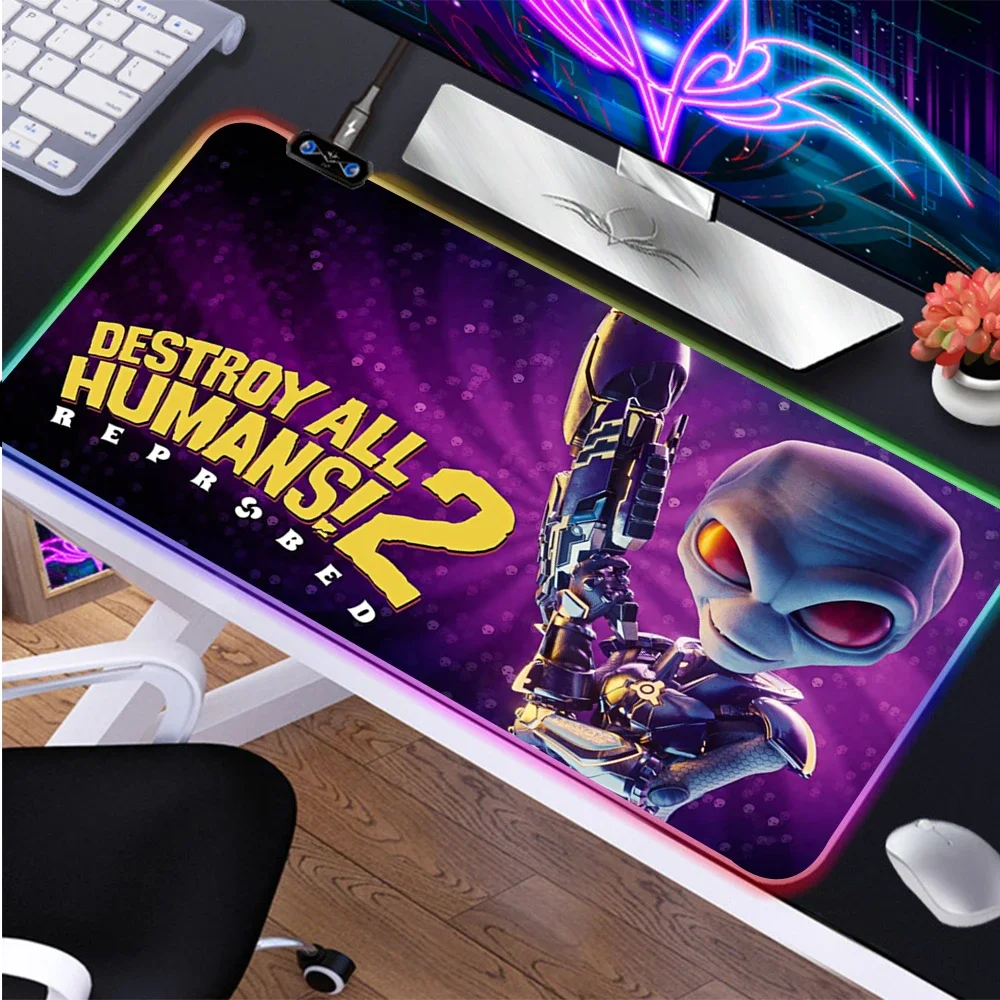 2024 DIY Riccu Custom Skin Game Destroy All Humans!2 boy Gaming Mice Free Shipping girl Large RGB Mouse Pad Keyboards Mat gift