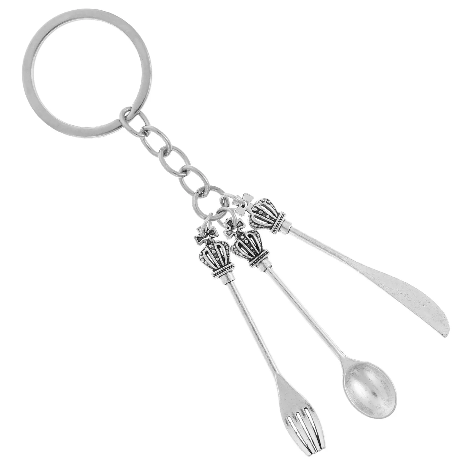 

Fork Spoon Keychain Alloy Key Ring Bag Pendant Handbag Charm Backpack Accessory Cute Creative Gift for Women Men Halloween Party