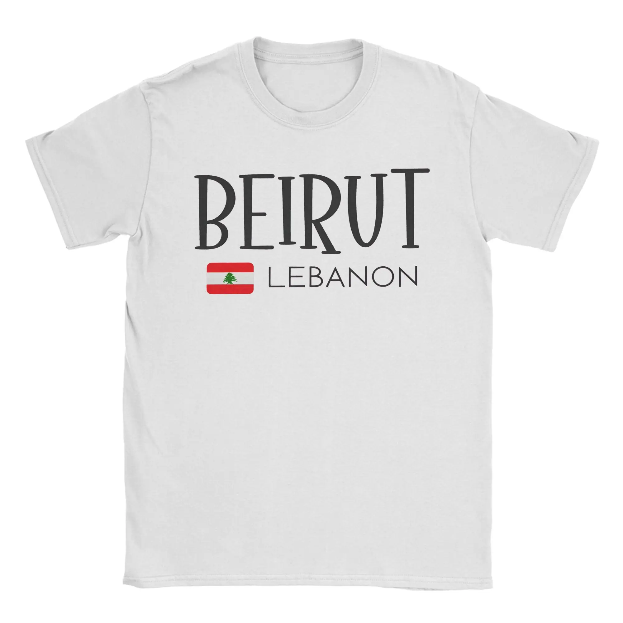 Beirut Lebanon T Shirt Summer  100 Cotton T-Shirts For Men's Casual Tee Shirt Short-Sleeve Streetwear Clothing