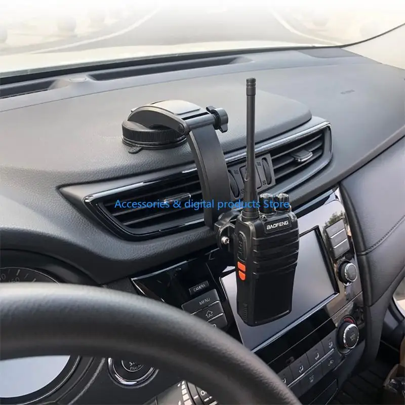 77JD Car Walkietalkie Mount Super Succtions Cup Dashboards 2 Way Radio Holder Stand, Dashboards/Windshield/Window Radio Holder