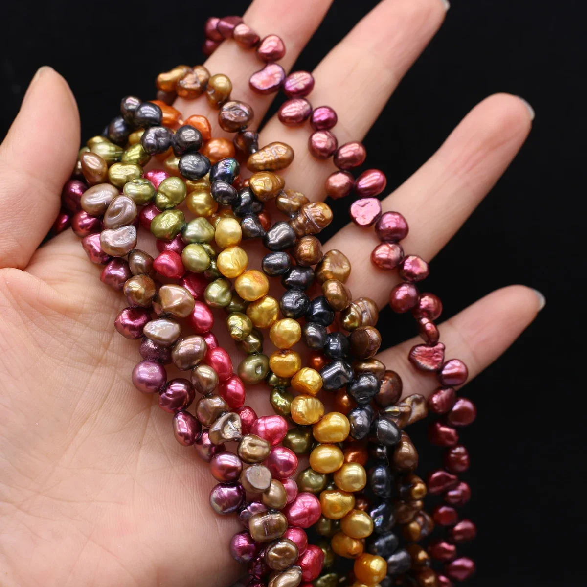 3*7 Hole Pearl Natural Freshwater Colorful Pearl 6-9mm Petal-Shaped For Jewelry Making DIY Bracelet Earrings Necklace Accessory